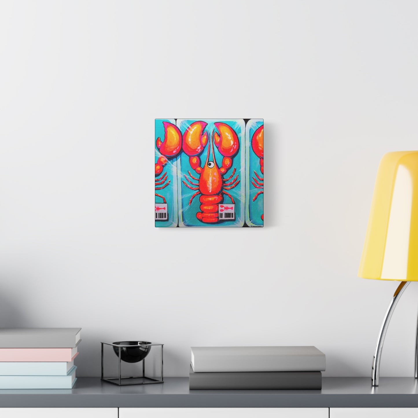 Neon Lobster Canvas Print, Original Artist Design, Home Decor, Wall Art