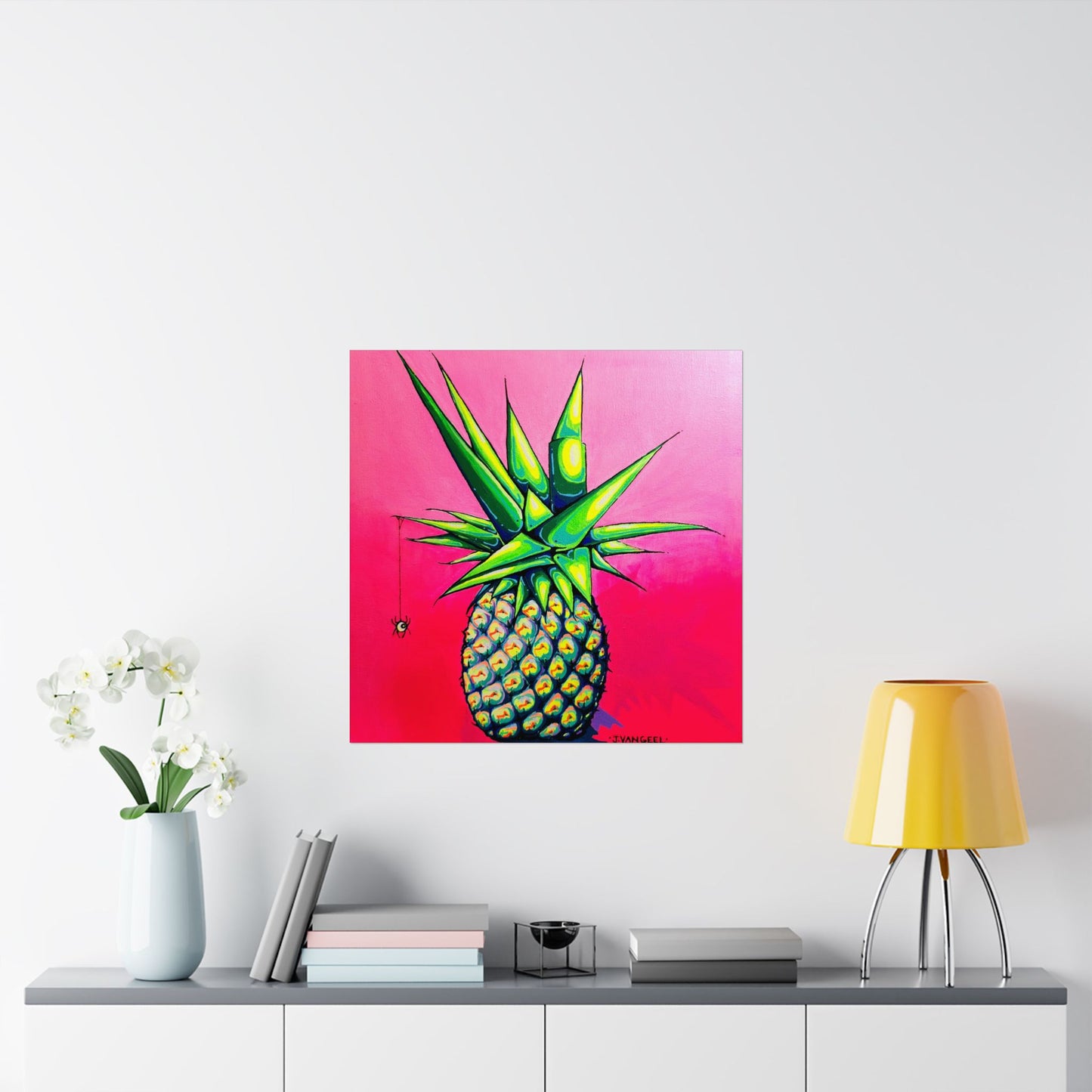 Neon Pineapple Giclée Art Poster