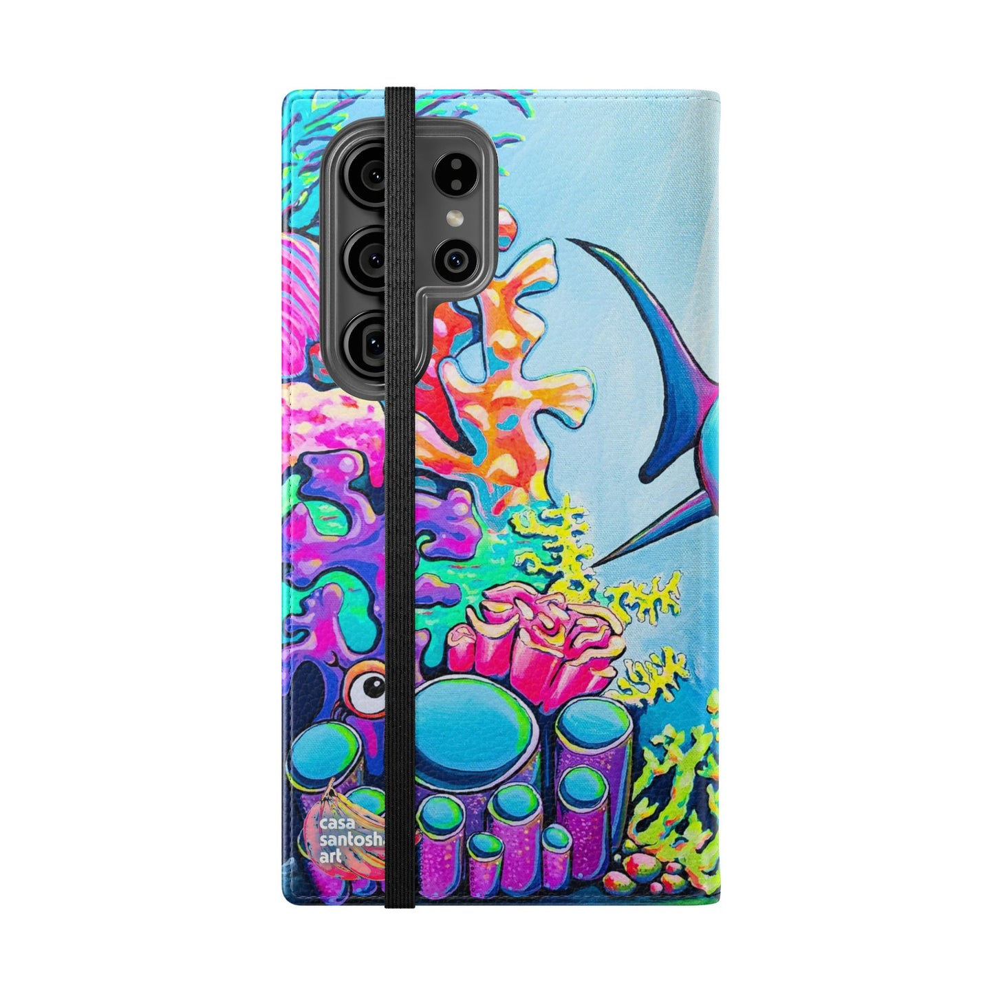 Cyclops Shark Flip Phone Case – Wallet Cover with Card Slots