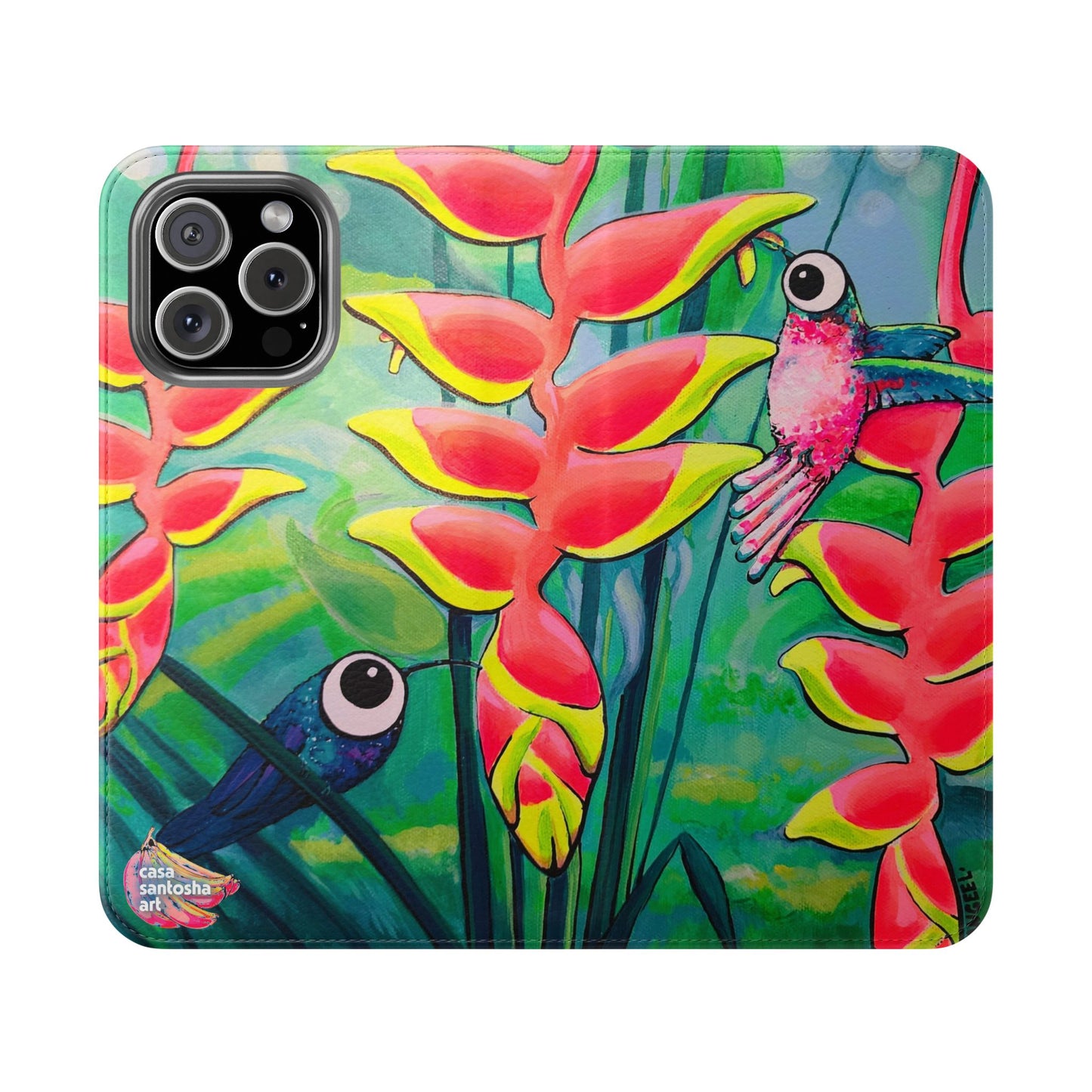 Cyclops Hummingbirds Flip Phone Case – Wallet Cover with Card Slots