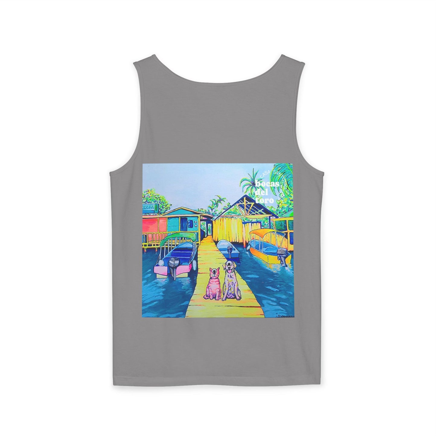 Unisex Cyclops Cat and Dog in Bocas Tank Top - Perfect for Summer Vibes