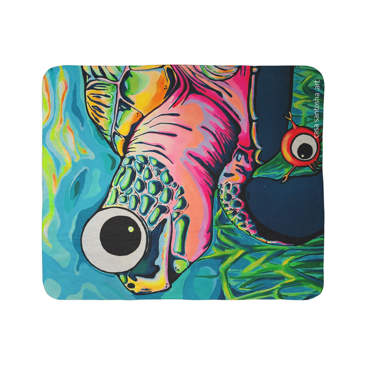 Cyclops Turtle Fleece Sherpa Blanket