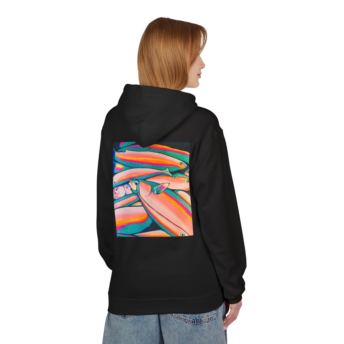Unisex Neon Fish Soft Hoodie