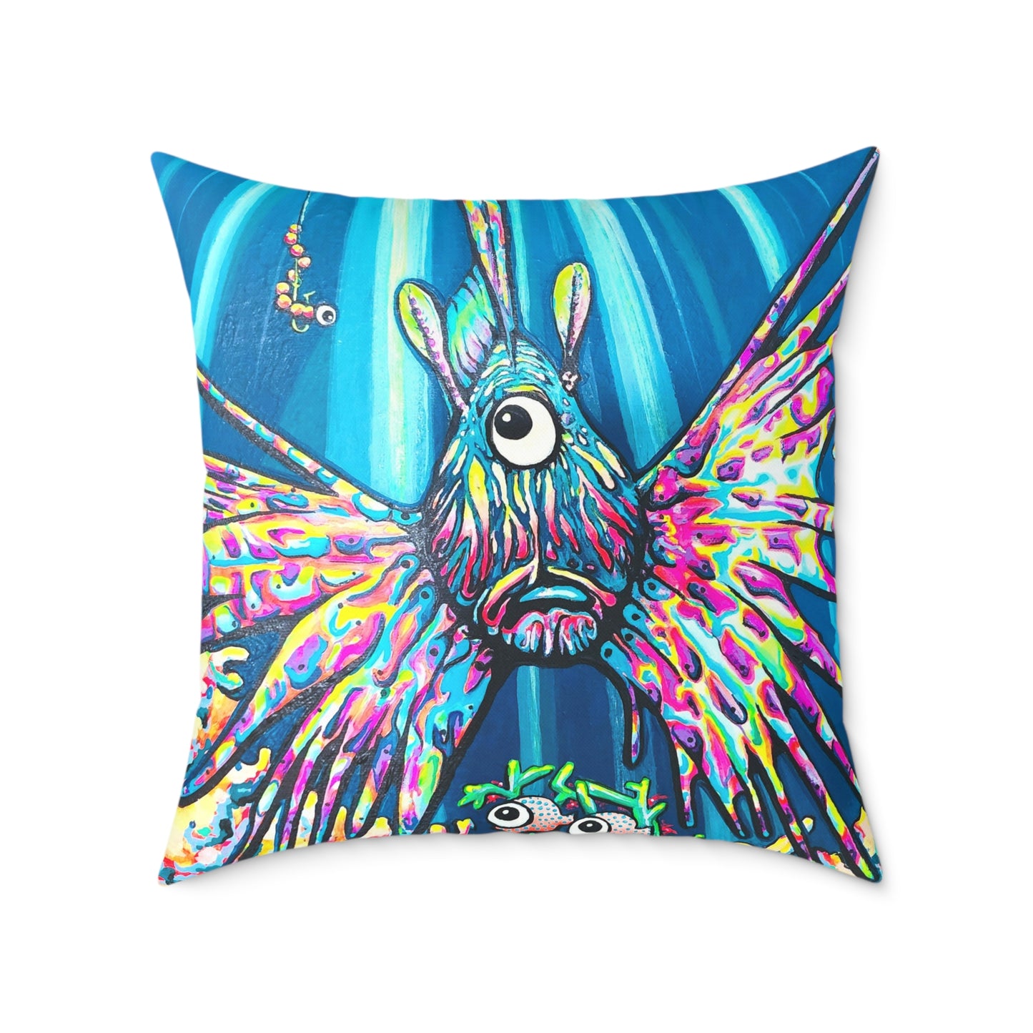 Cyclops Lionfish Art Canvas Decorative Pillow