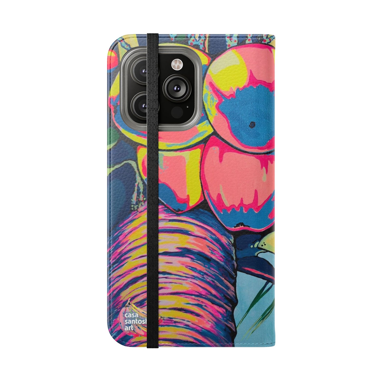 Neon Coconuts Flip Phone Case – Wallet Cover with Card Slots