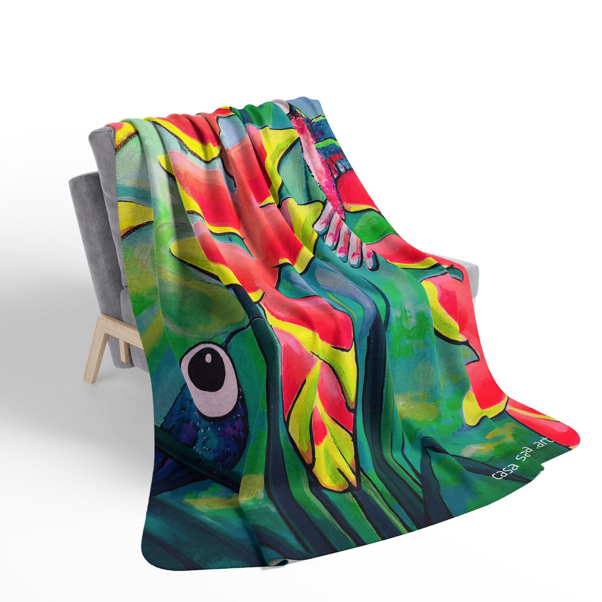 Cyclops Hummingbirds Fleece Sherpa Blanket