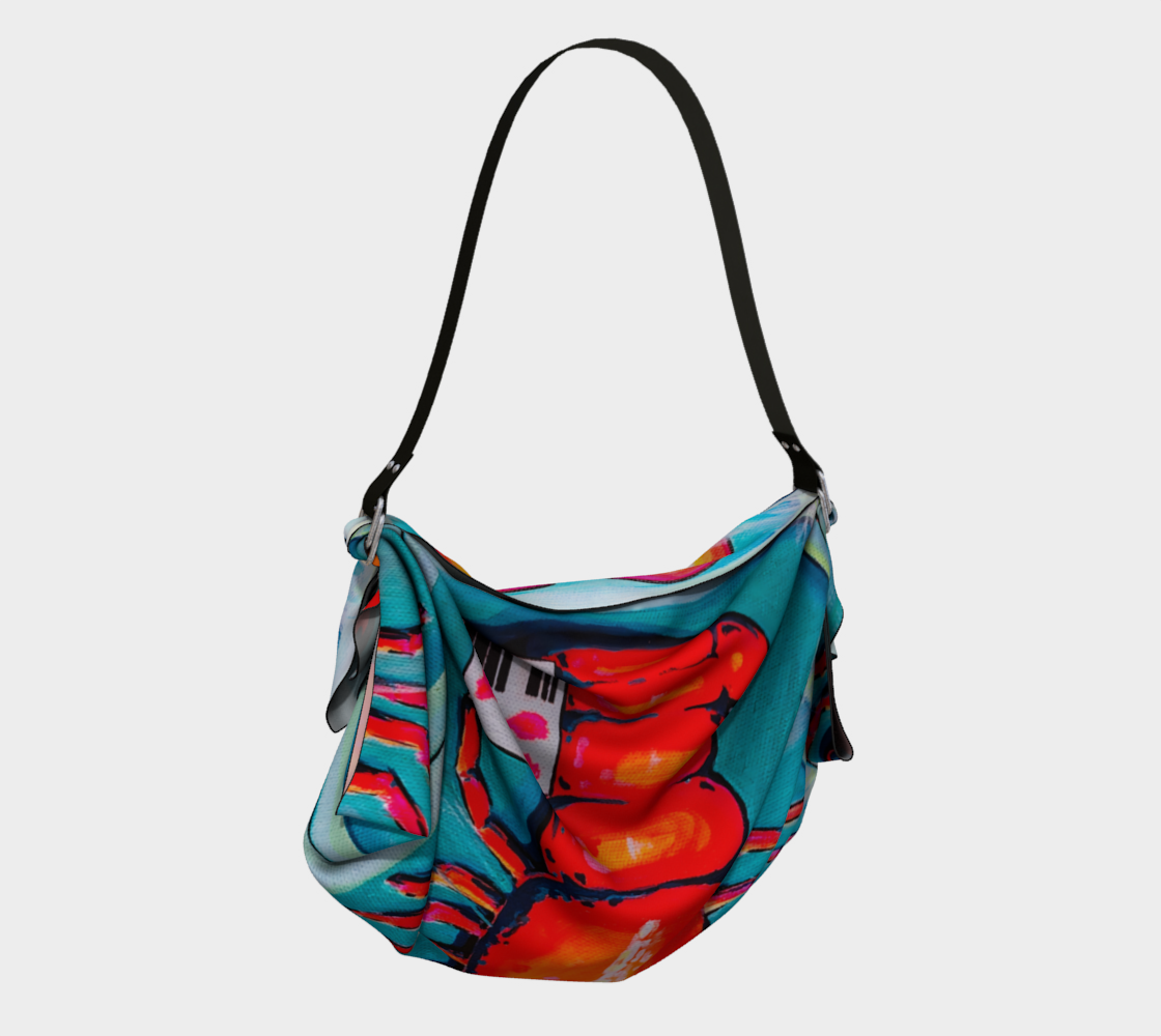 Neon Lobster Origami Tote