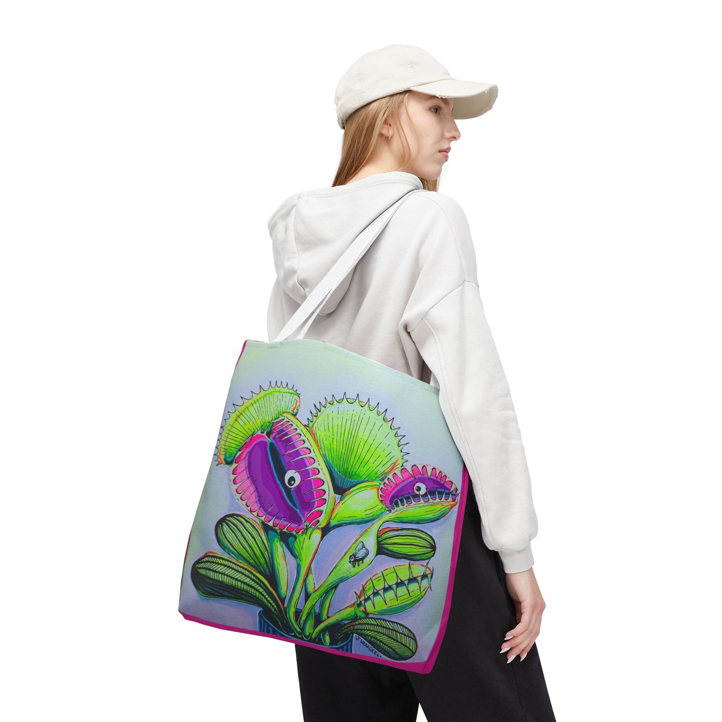 Premium Cyclops Venus Fly Trap Tote Bag, Original Artist Design, Reusable Shopping Tote,  Eco-Friendly