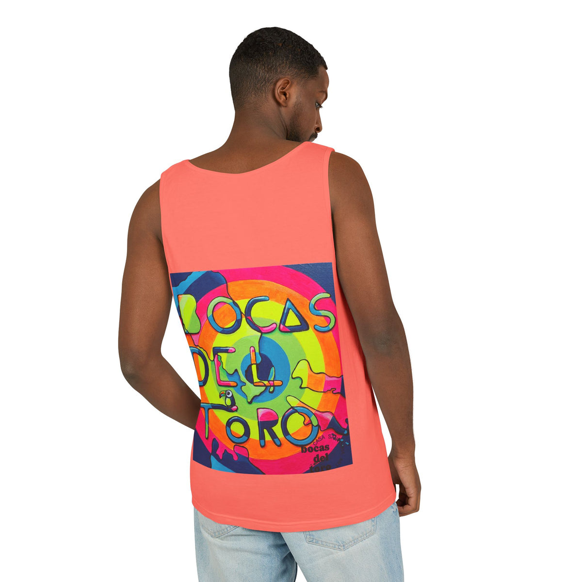 Unisex Bocas Del Toro Islands Tank Top - neon pop art by Casa Santosha Art