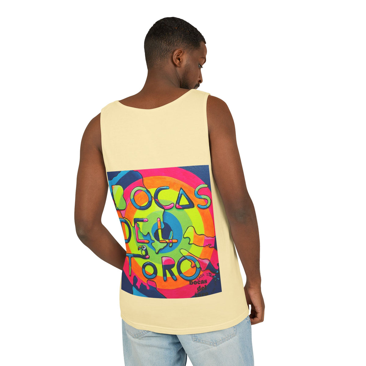 Unisex Bocas Del Toro Islands Tank Top - neon pop art by Casa Santosha Art