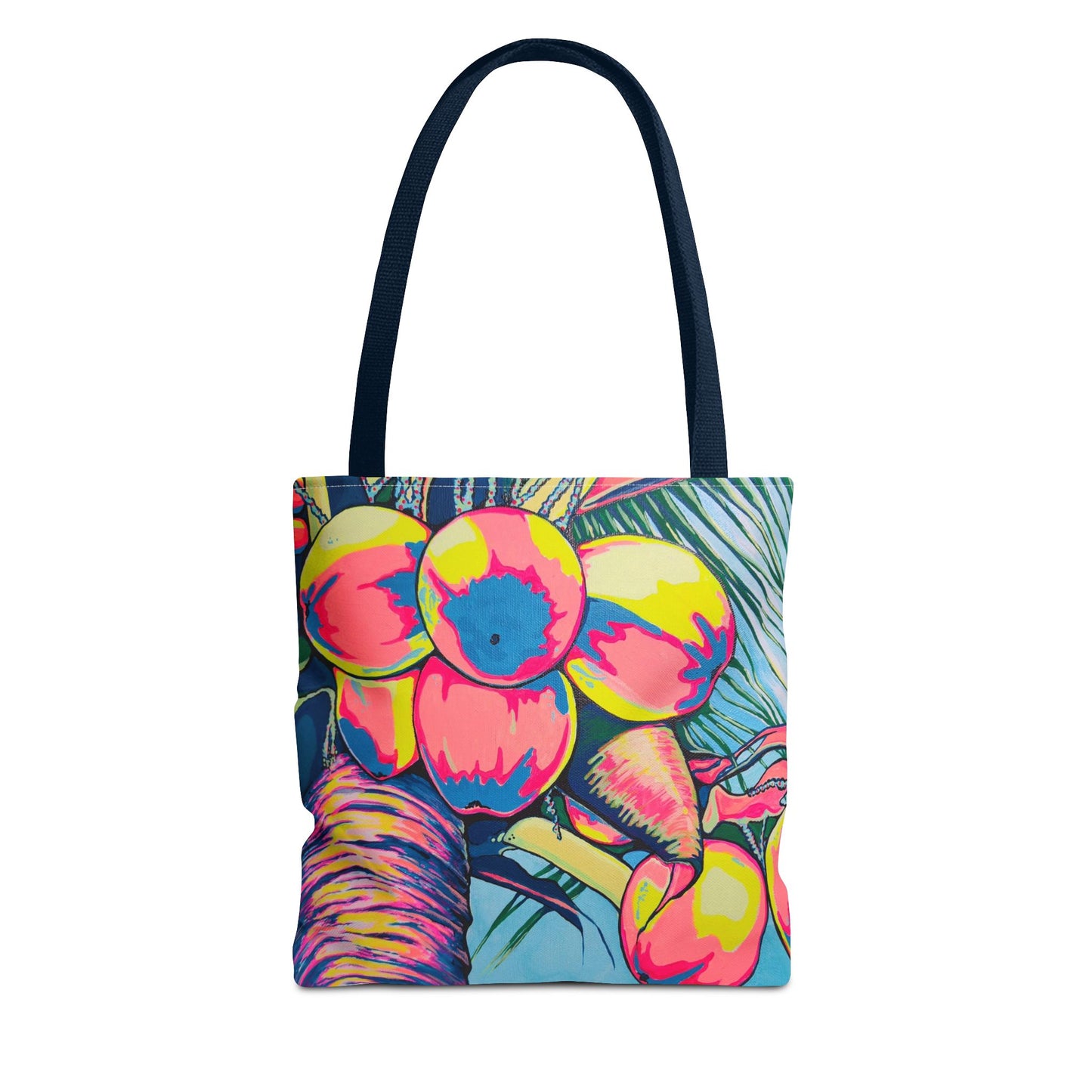 Premium Neon Coconuts Tote Bag, Original Artist Design, Reusable Shopping Tote, Eco-Friendly