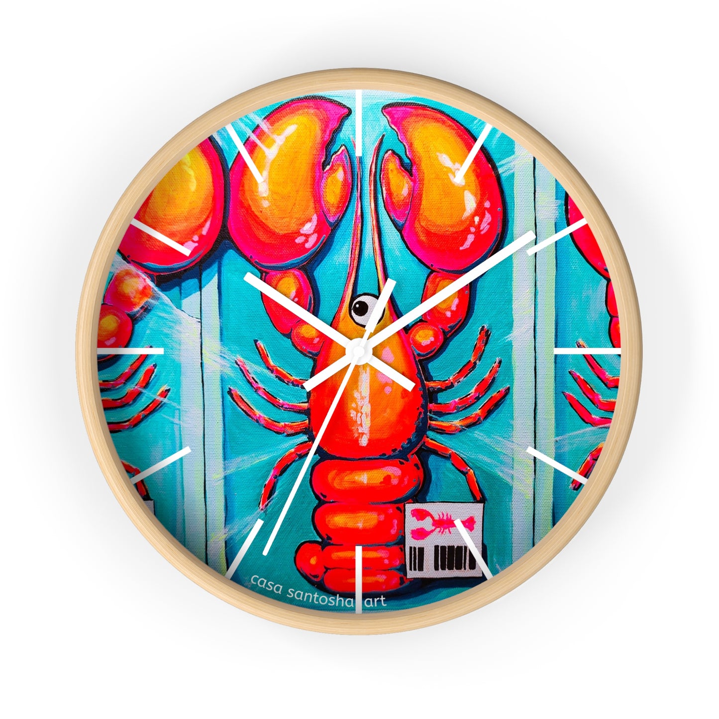 Fresh Neon Lobster Pop Art Wall Clock