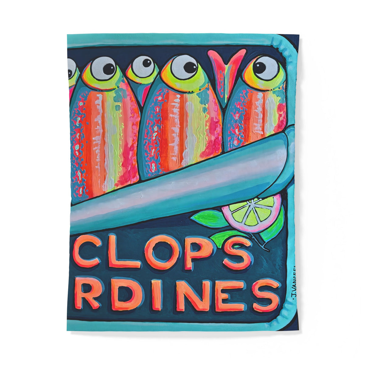 Neon Sardines Duvet Cover