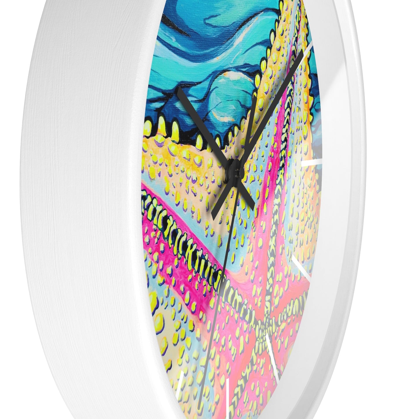 Starfish Beach Bocas Pop Art Wall Clock