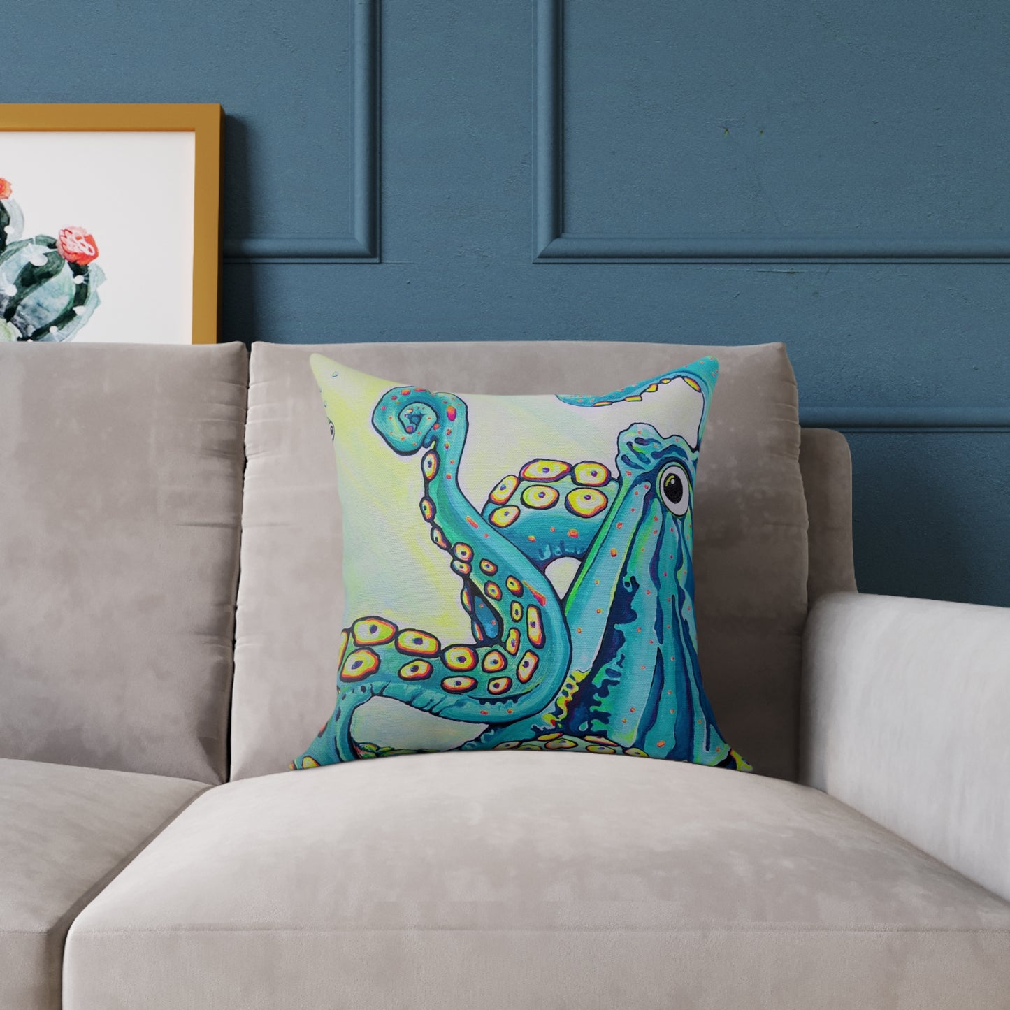 Cyclops Octopus Art Canvas Decorative Pillow