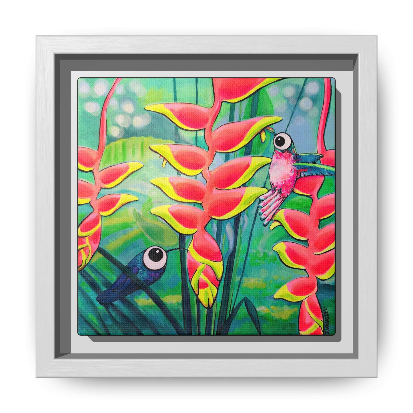 Framed Cyclops Hummingbirds Canvas Print