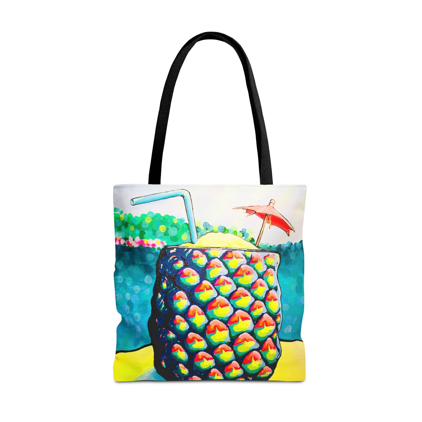 Premium Neon Piña Colada Tote Bag, Original Artist Design, Reusable Shopping Tote,  Eco-Friendly