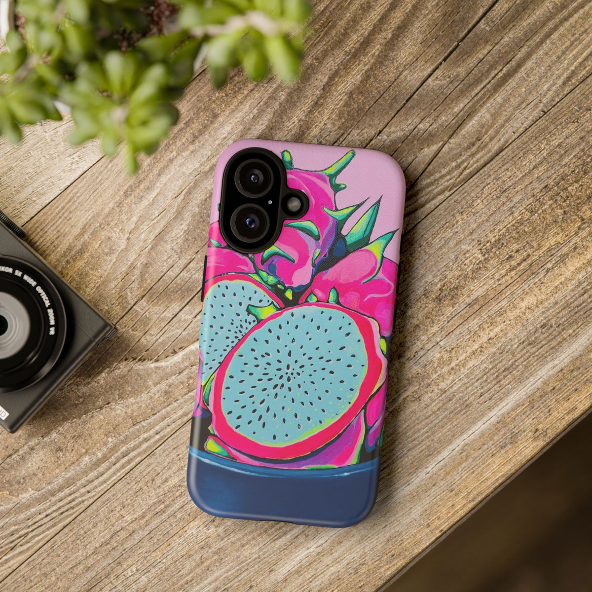 Coque de téléphone résistante Pitaya Rose Néon