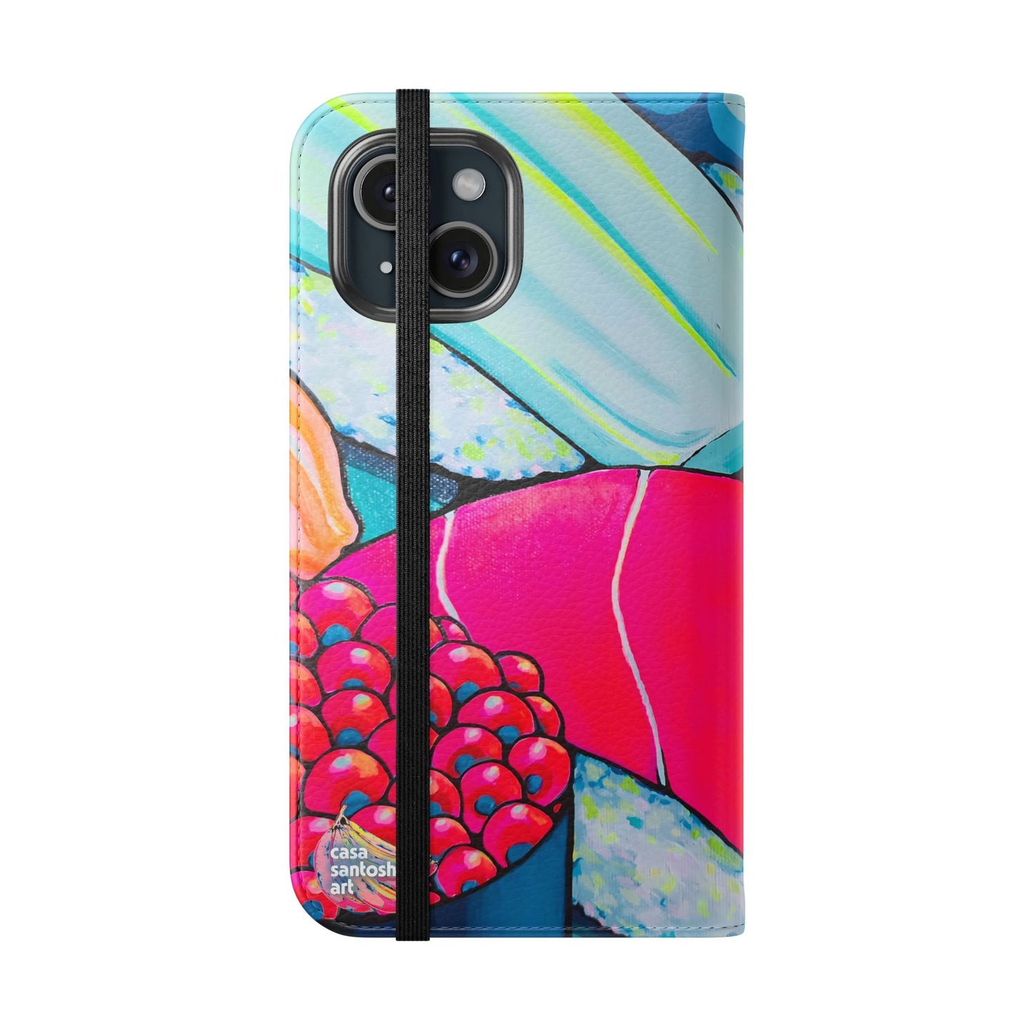 Étui portefeuille pour téléphone à clapet Neon Sushi avec porte-cartes