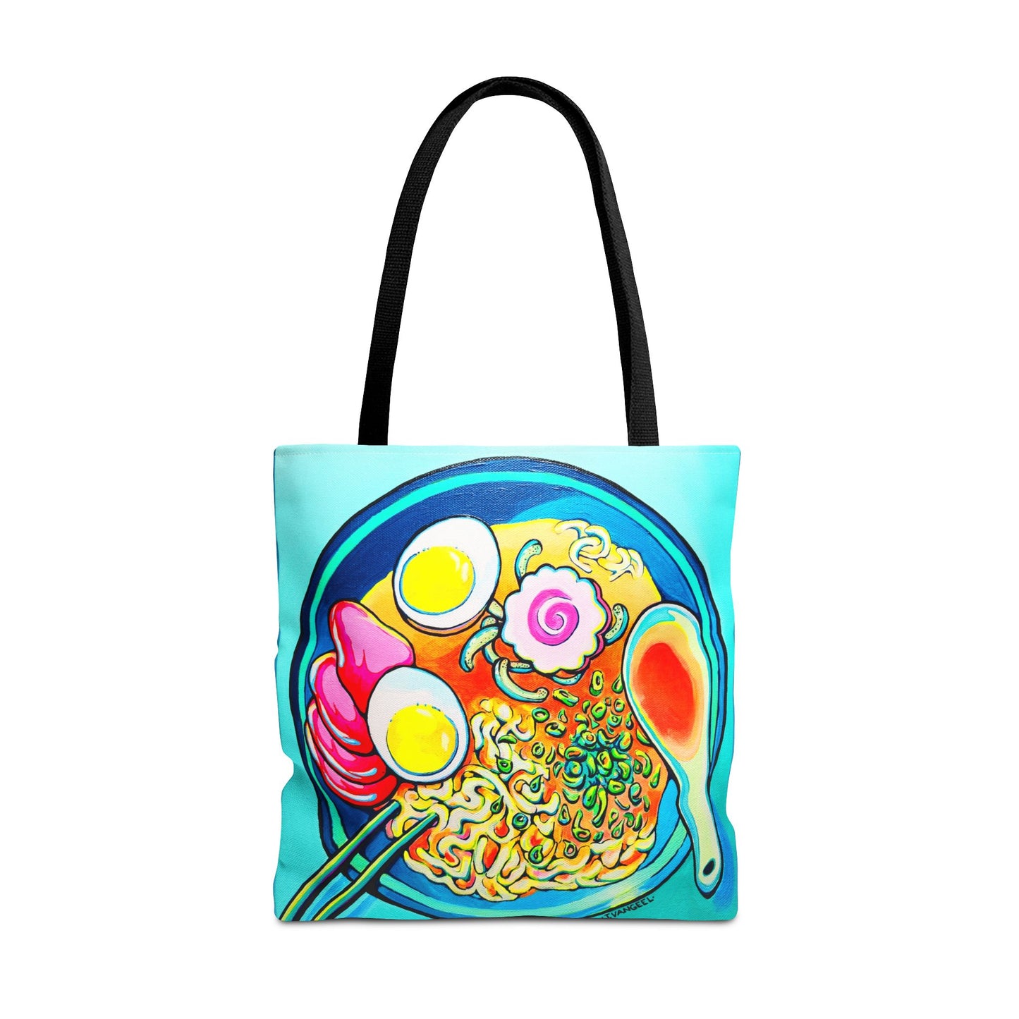 Premium Neon Ramen Tote Bag, Original Artist Design, Reusable Shopping Tote, Eco-Friendly