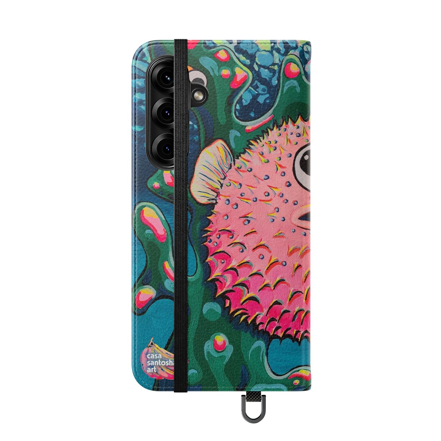 Cyclops Pufferfish Flip Phone Case – Wallet Cover with Card Slots