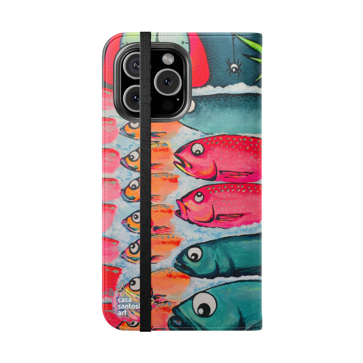 Neon Cabo Fish Market Flip Phone Case – Wallet Cover with Card Slots