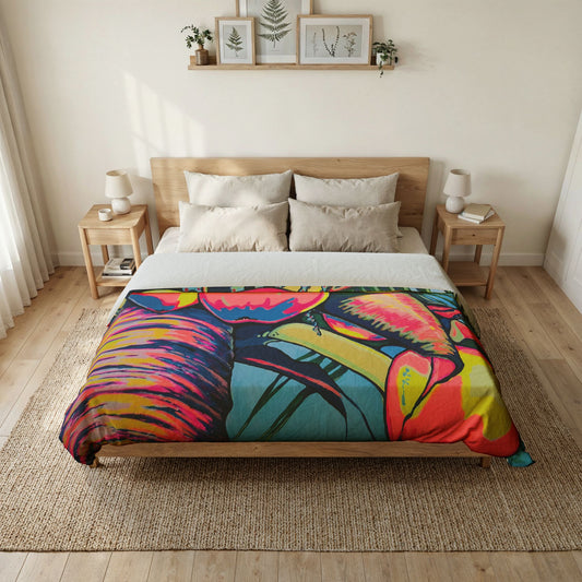 Neon Coconuts Duvet Cover