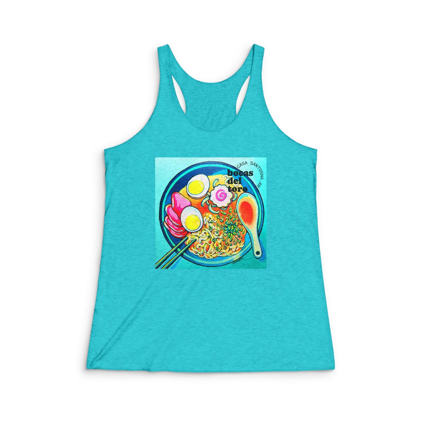 Women's Neon Ramen Graphic Racerback Tank