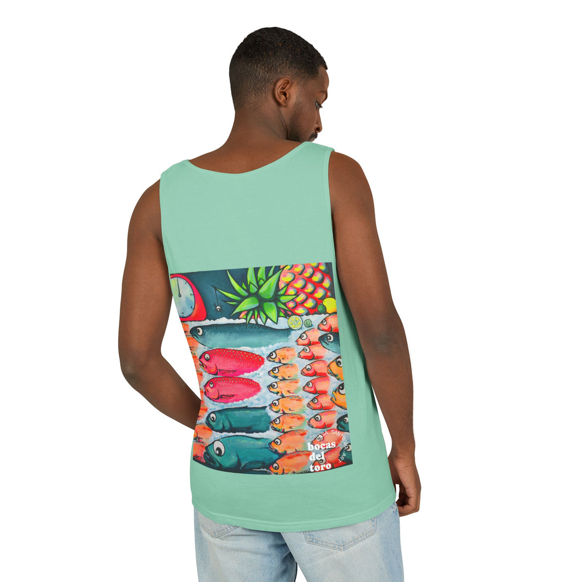 Unisex Neon Cabo Fish Market Tank Top