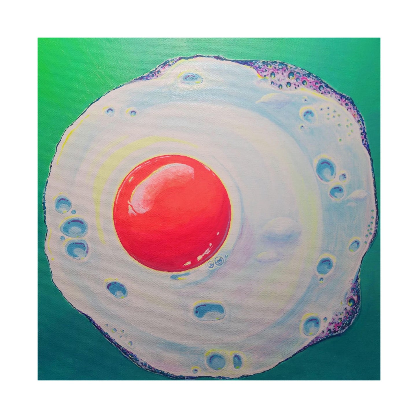 Neon Fried Egg Giclée Art Poster