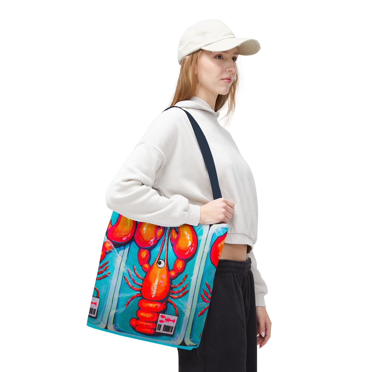 Premium Neon Lobster Tote Bag, Original Artist Design, Reusable Shopping Tote,  Eco-Friendly