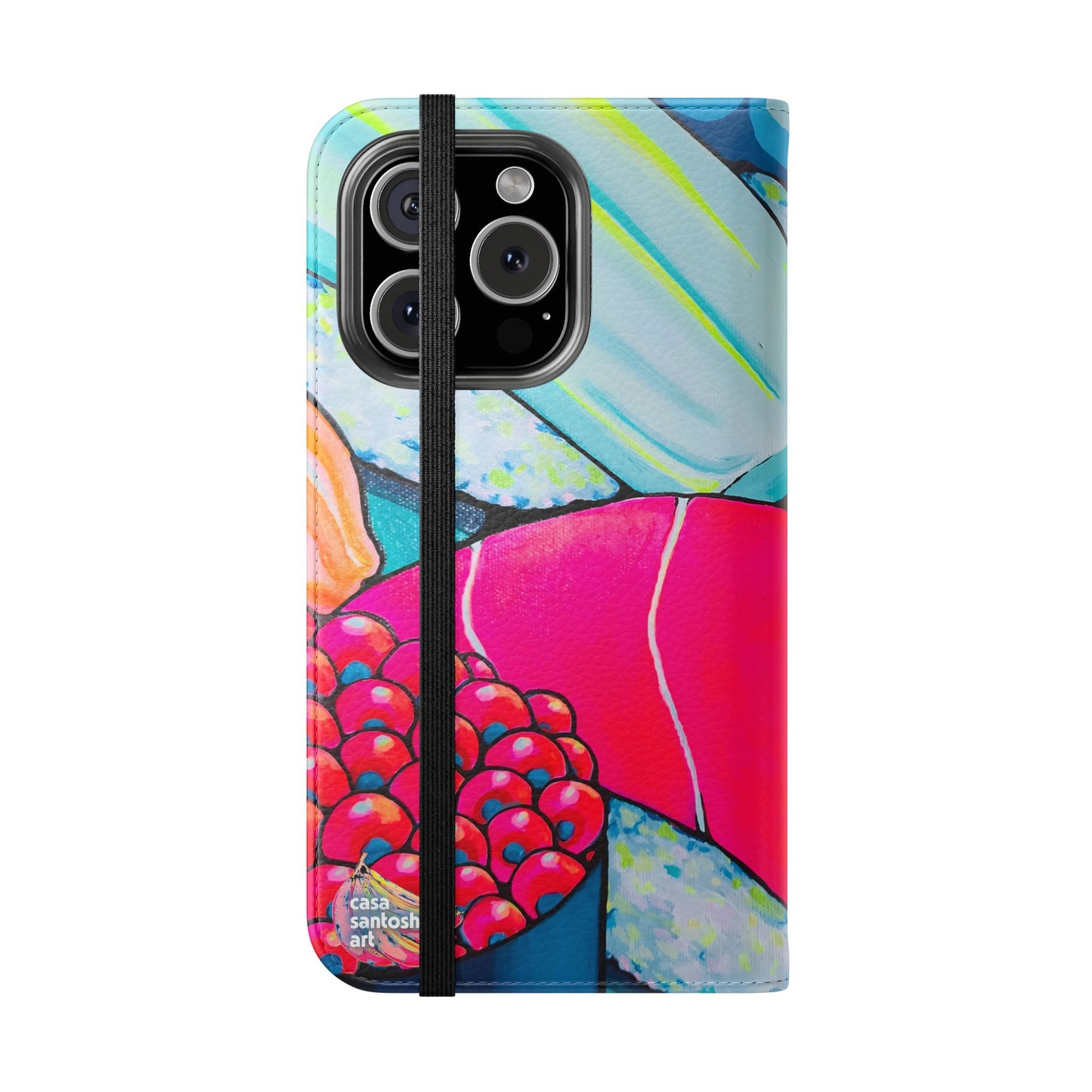 Étui portefeuille pour téléphone à clapet Neon Sushi avec porte-cartes