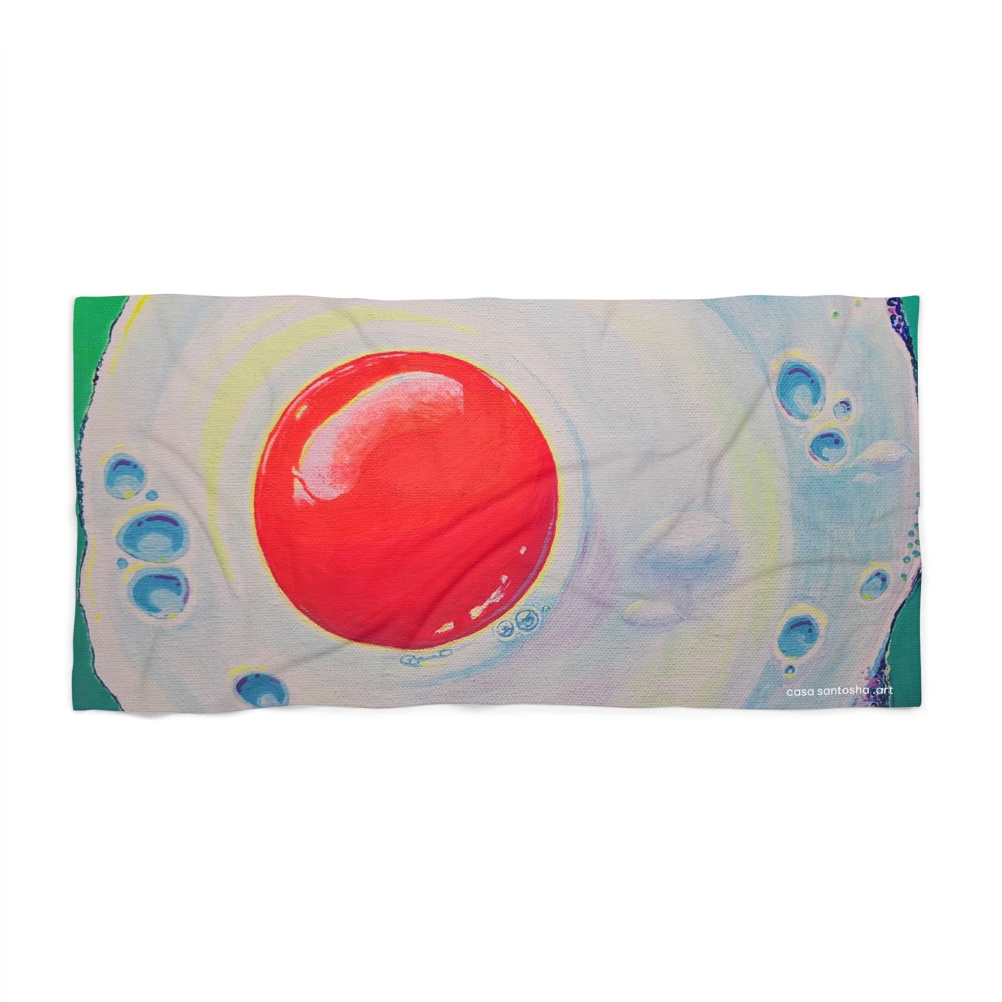 Neon Fried Egg Beach Towel for Summer Fun and Vacation Essentials