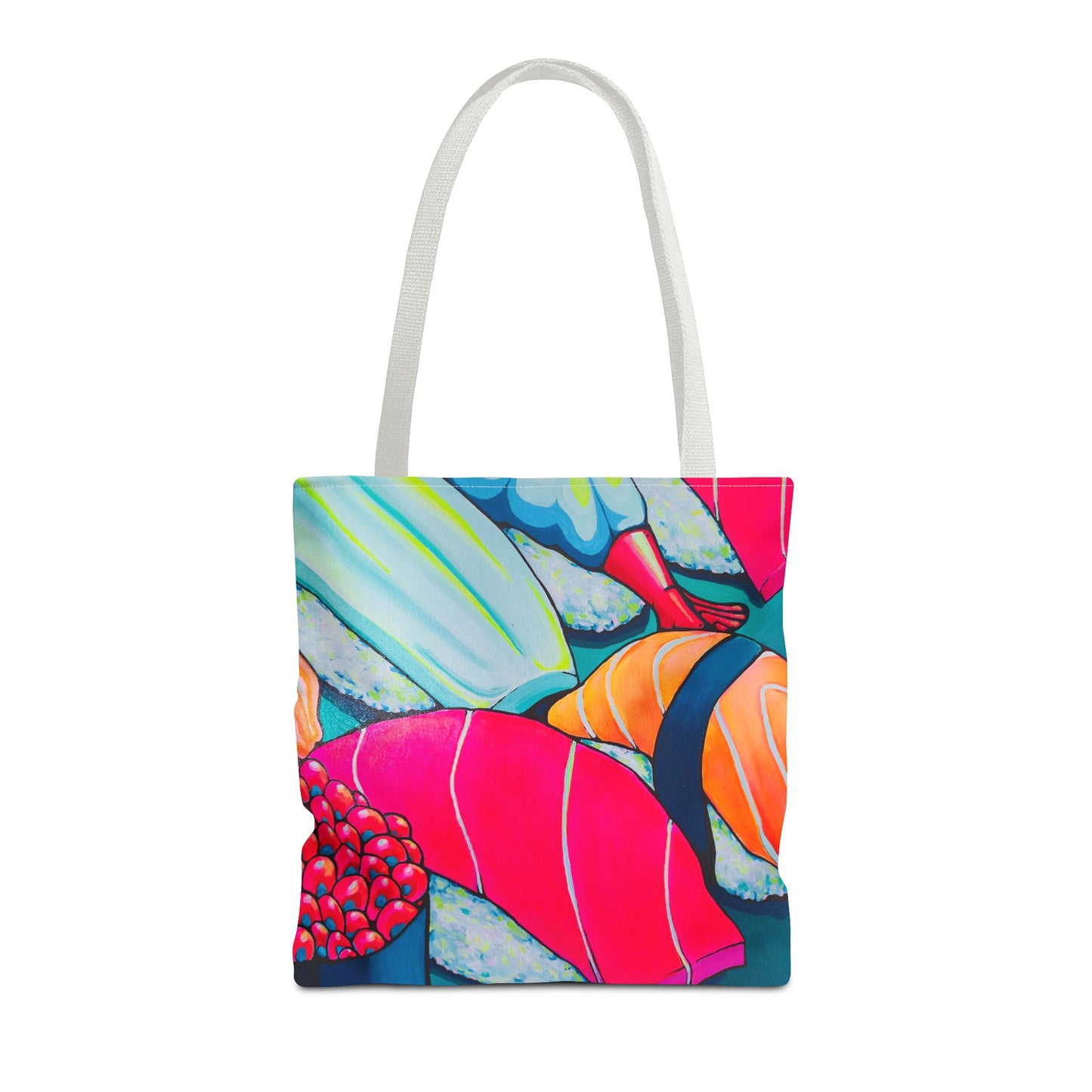 Premium Neon Sushi Tote Bag, Original Artist Design, Reusable Shopping Tote, Eco-Friendly