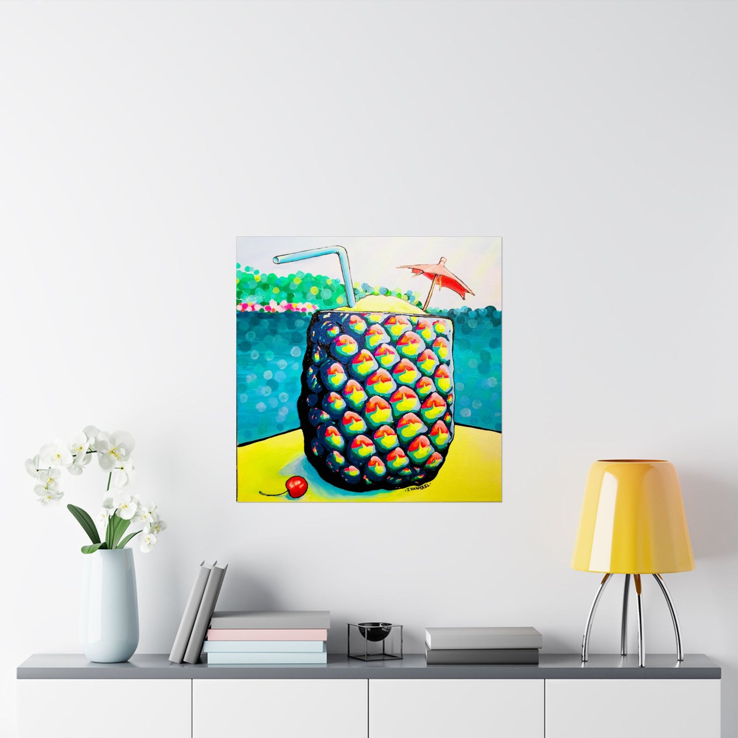 Neon Piña Colada Giclée Art Poster