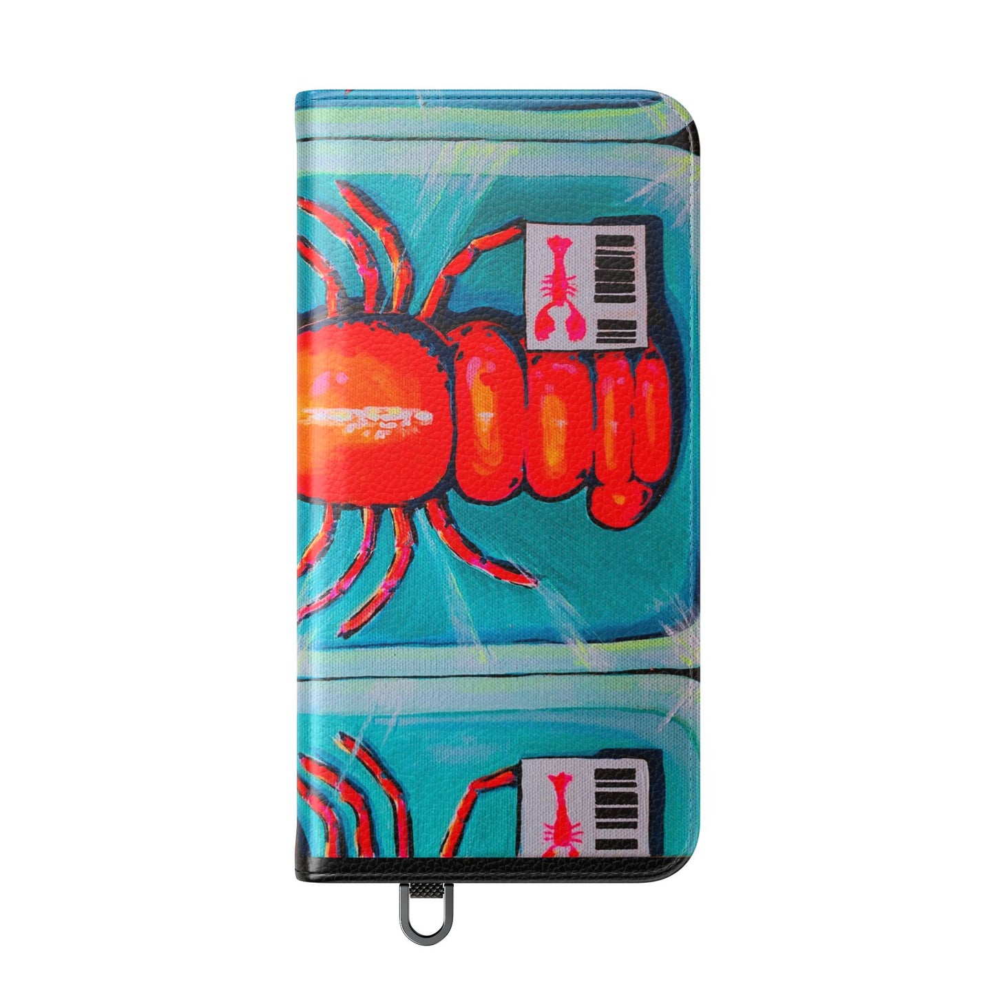 Neon Lobster Flip Phone Case – Wallet Cover with Card Slots