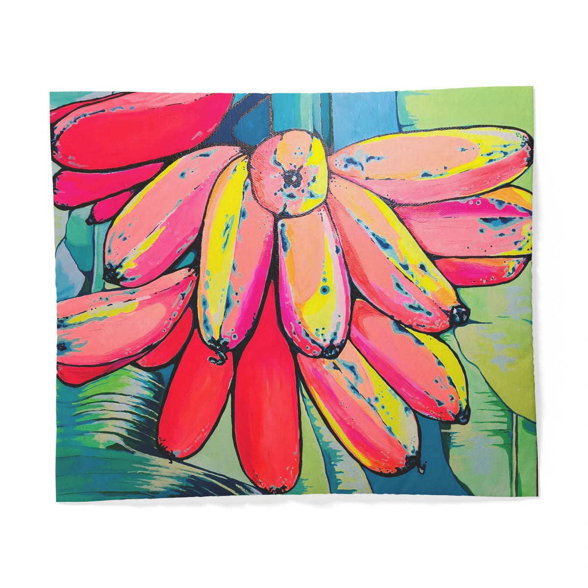 Neon Primitivo Bananas Duvet Cover