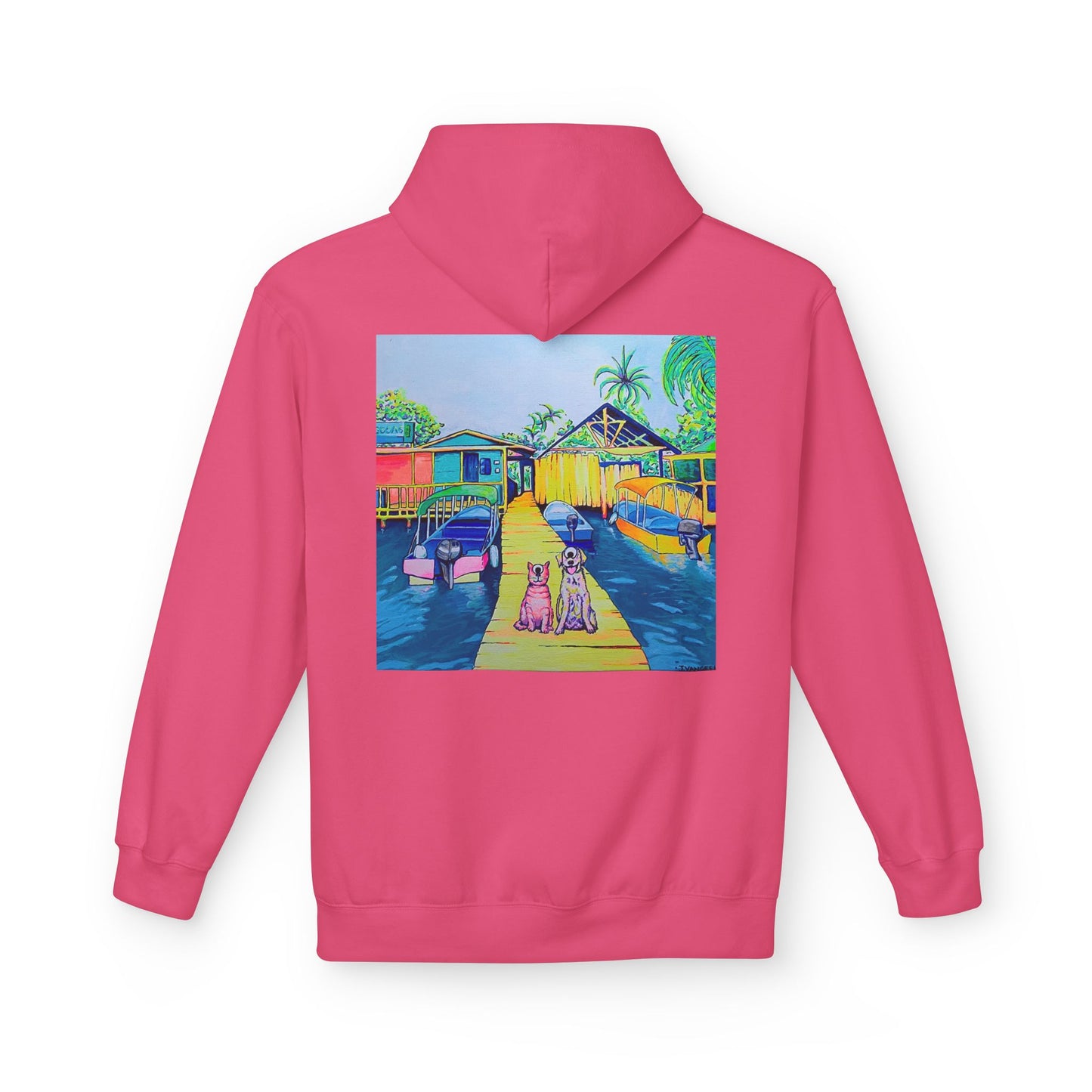 Unisex Cyclops Cat and Dog in Bocas Soft Hoodie