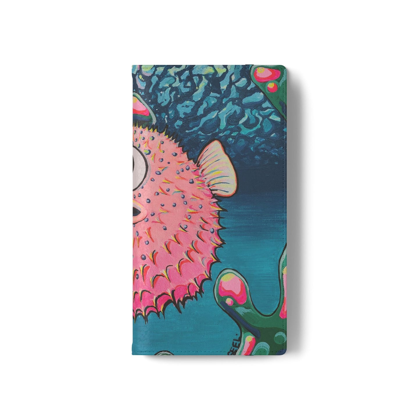 Cyclops Pufferfish Flip Phone Case – Wallet Cover with Card Slots