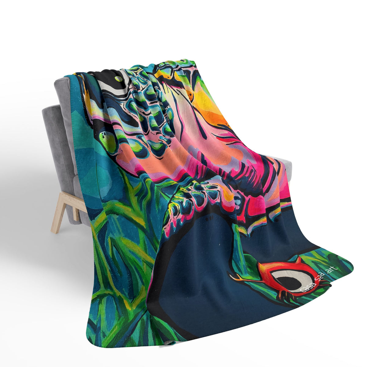 Cyclops Turtle Fleece Sherpa Blanket