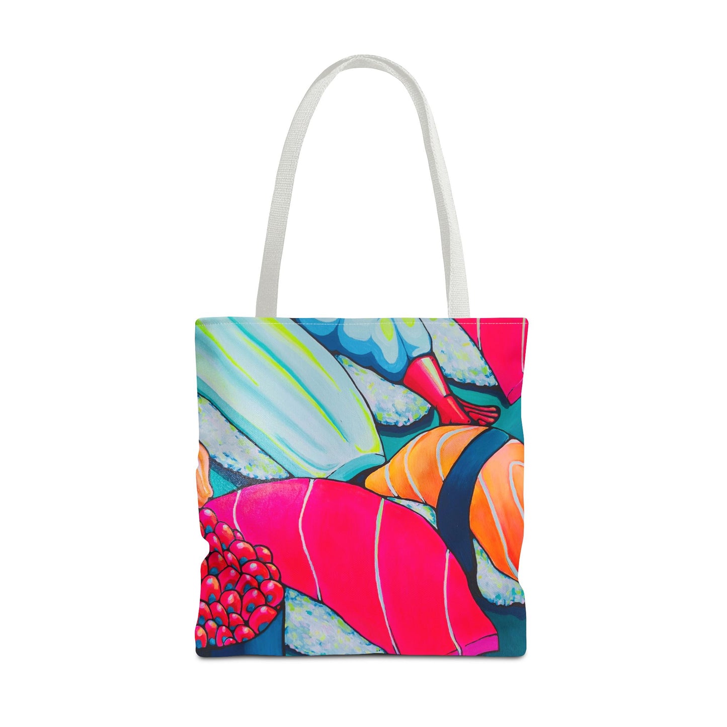 Premium Neon Sushi Tote Bag, Original Artist Design, Reusable Shopping Tote, Eco-Friendly
