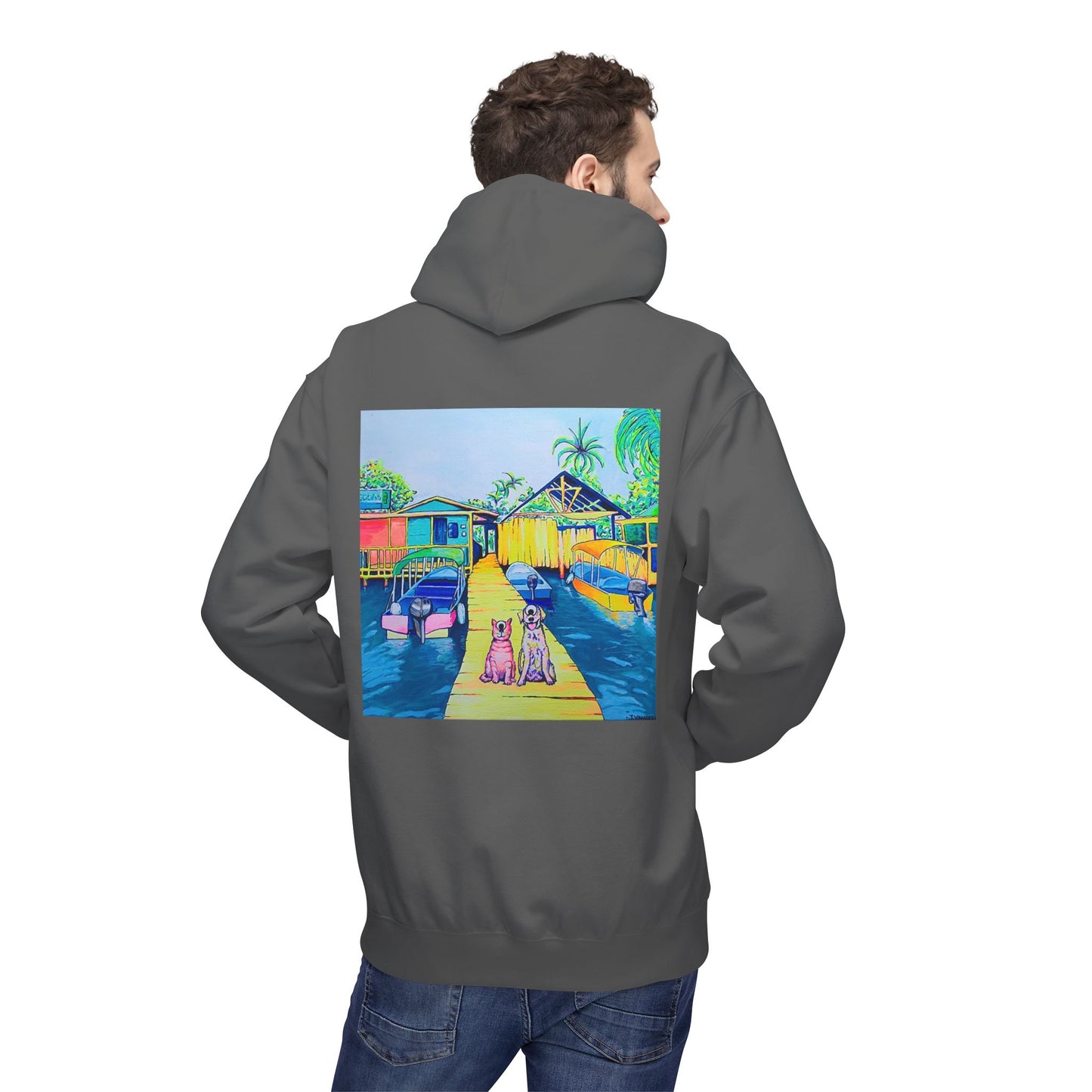 Unisex Cyclops Cat and Dog in Bocas Soft Hoodie