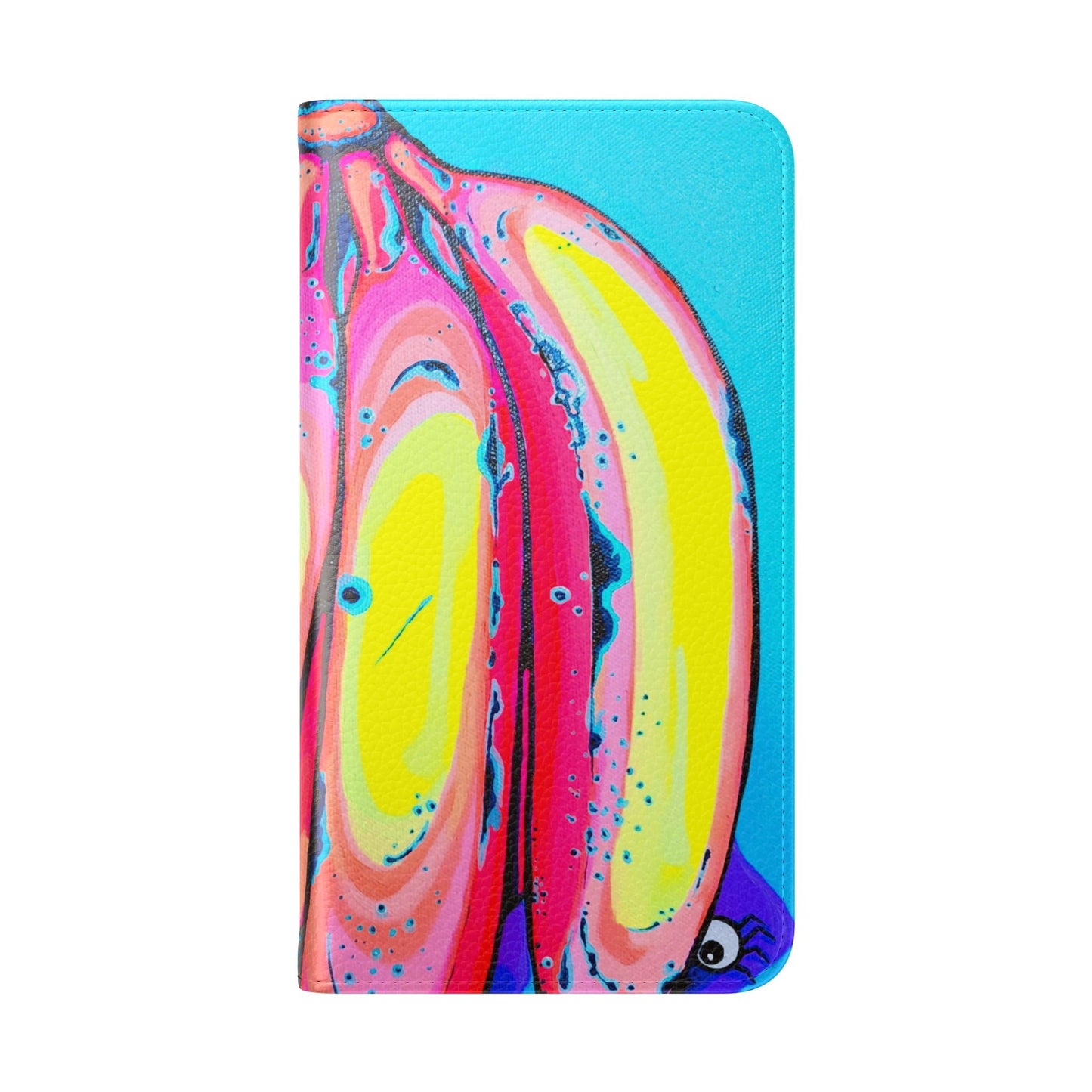 Neon Fat Bananas Flip Phone Case – Wallet Cover with Card Slots