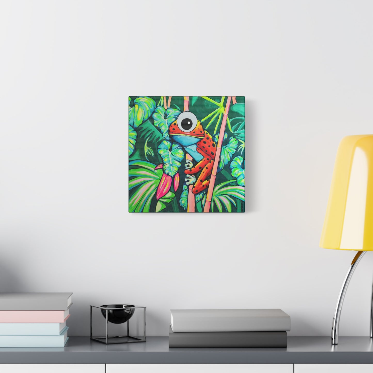 Cyclops Red Frog Canvas Wall Art