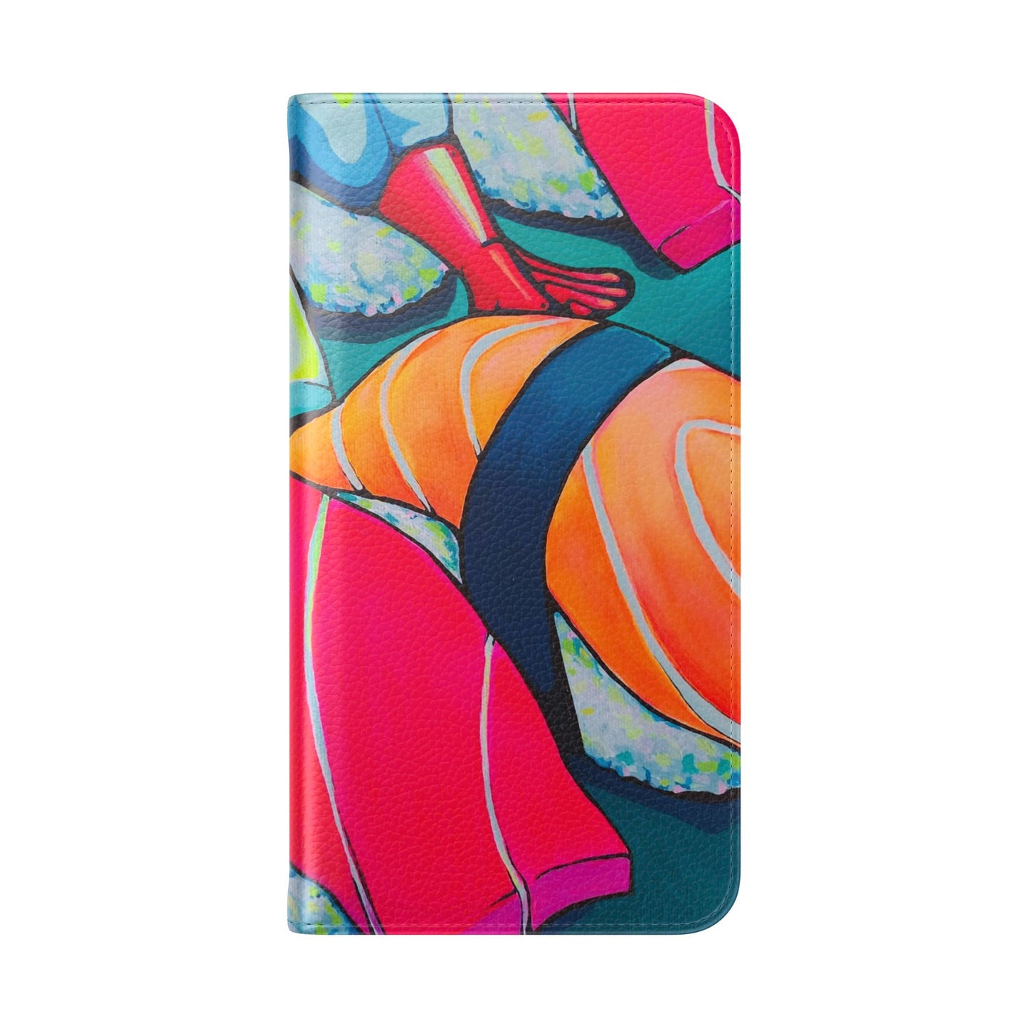 Neon Sushi Flip Phone Case – Wallet Cover with Card Slots