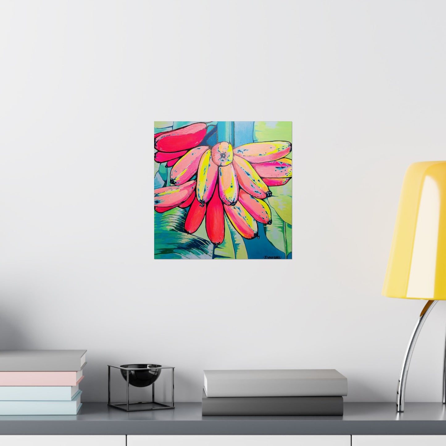 Neon Primitivo Bananas Giclée Art Poster
