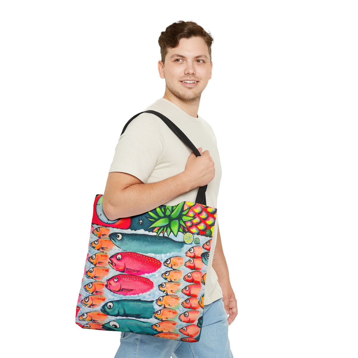 Neon Cabo Fish Market Day Tote