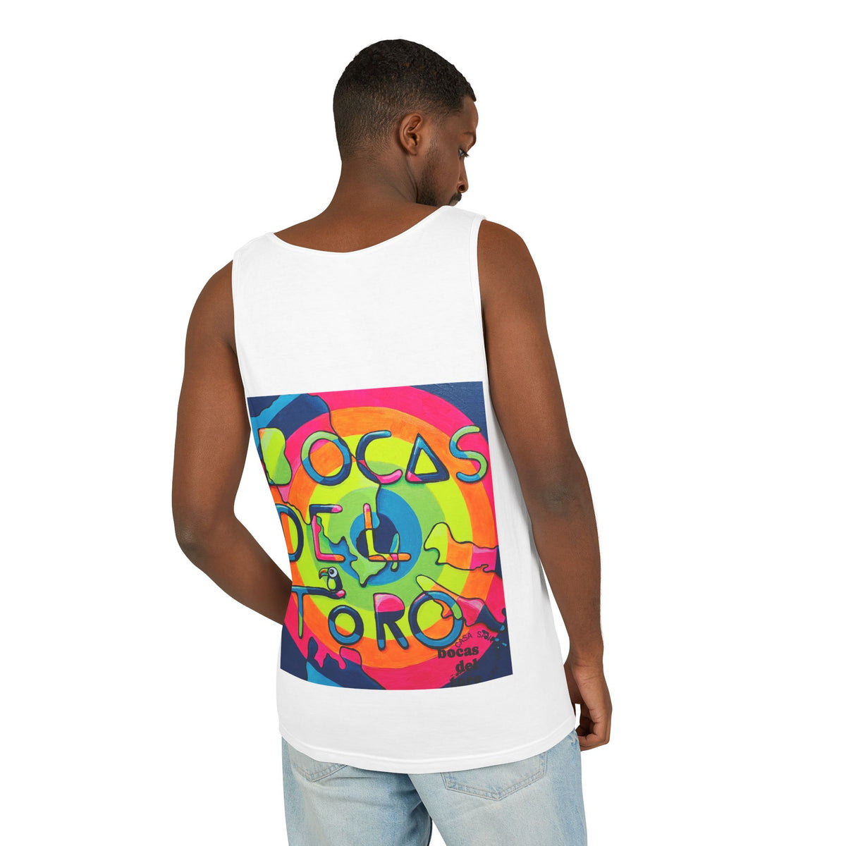 Unisex Bocas Del Toro Islands Tank Top - neon pop art by Casa Santosha Art