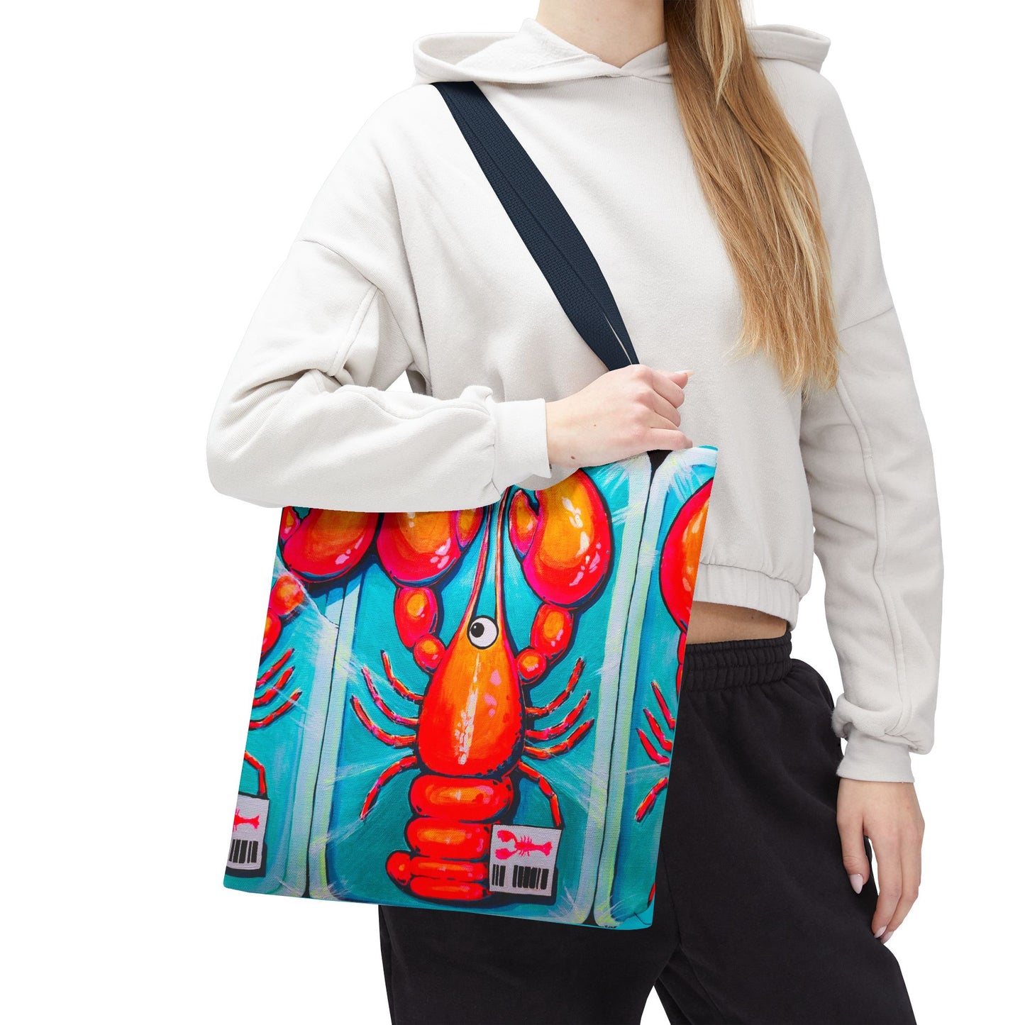 Premium Neon Lobster Tote Bag, Original Artist Design, Reusable Shopping Tote,  Eco-Friendly