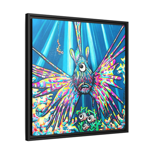 Framed Cyclops Lionfish Canvas Print